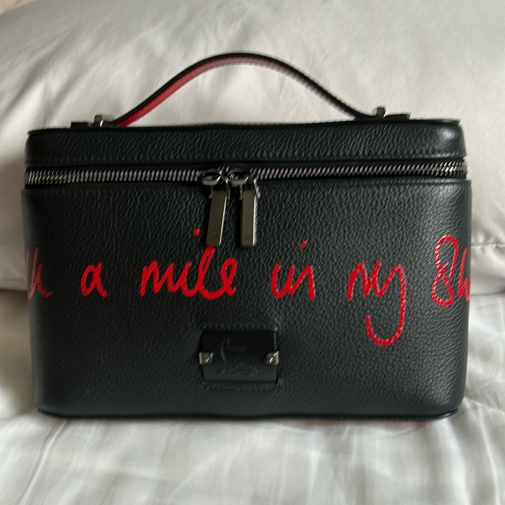 Christian Louboutin Walk A Mile In My Shoes Kypipouch Zippered Leather Vanity